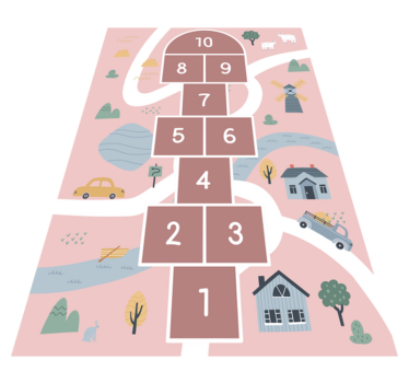 Children's Playful Hopscotch game mat - TenStickers