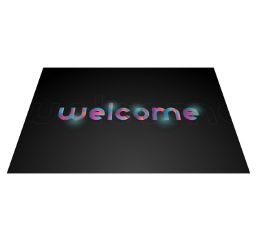 Colorful Welcome Text entrance hall vinyl rug - TenStickers