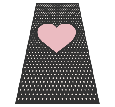 Polka Heart Accent kids rug - TenStickers