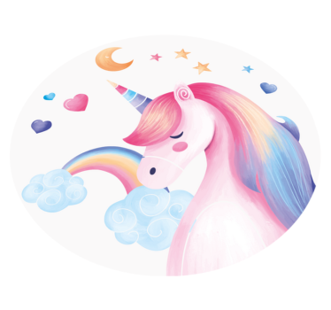 Rainbow unicorn animal mat - TenStickers