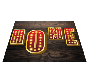 "Home" neon text bespoke rugs - TenStickers