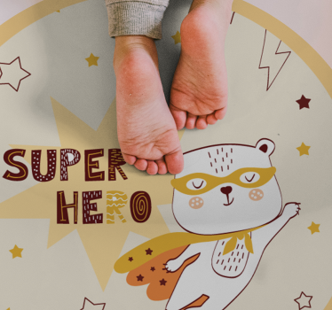 Adorable Bear Superhero kids vinyl carpet - TenStickers