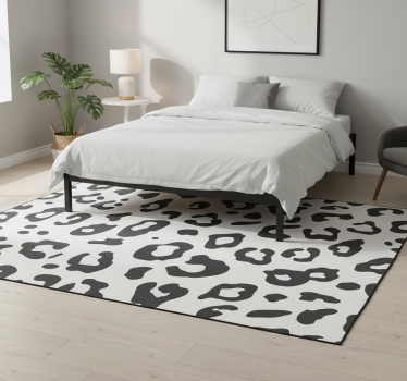 Animal print vinyl rug black leopard design - TenStickers