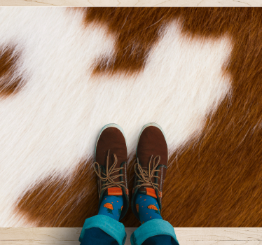 Animal print vinyl rug cowhide design - TenStickers