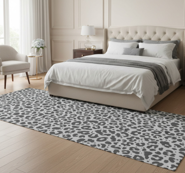 Animal print vinyl rug in classic grey leopard print - TenStickers