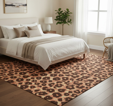 Animal print vinyl rug velvety classic leopard style - TenStickers