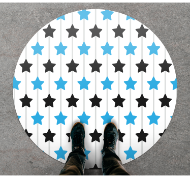 Black and blue stars geometric carpets - TenStickers