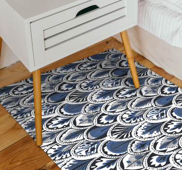 Blue bird feathers animal print carpet - TenStickers