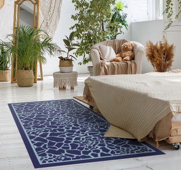 Blue Giraffe Print animal print carpet - TenStickers