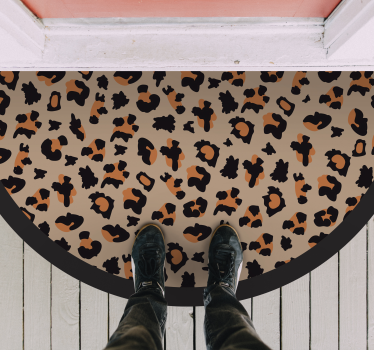 Bold leopard design animal print vinyl rug - TenStickers