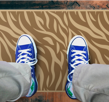 Brown zebra patterns animal print vinyl rug - TenStickers