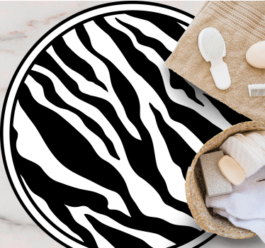 Chic Zebra Lines animal print vinyl rug - TenStickers