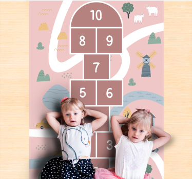 Children's Playful Hopscotch game mat - TenStickers