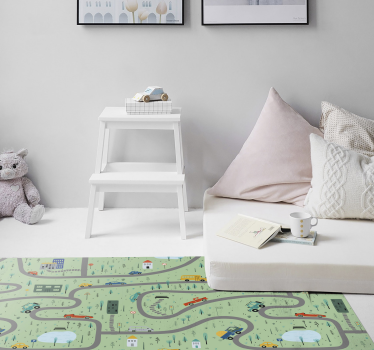 City for kids road mat - TenStickers