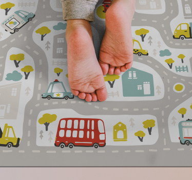 City road map road mat - TenStickers