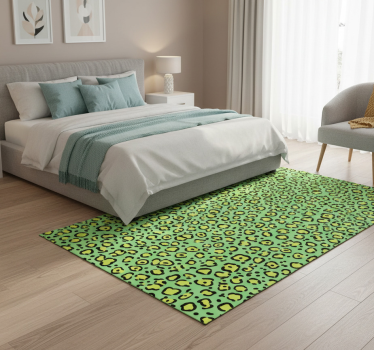 Colorful leopard on pistachio animal print vinyl rug - TenStickers