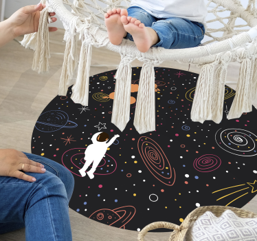 colorful space sketch star carpet - TenStickers