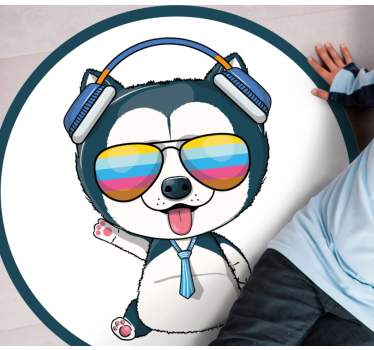 Cool Doggy Character kids vinyl rug - TenStickers