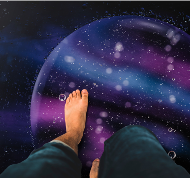Cosmic bubble illusion star vinyl rug - TenStickers