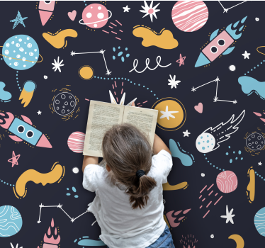 Cosmic Space Adventure playroom carpet - TenStickers