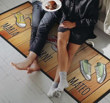 Custom shoes display entrance hall vinyl rug - TenStickers