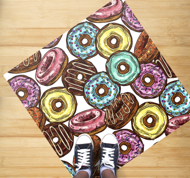 donuts background square rug - TenStickers
