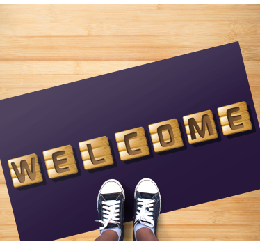 Engraved block word welcome entrance hall rug - TenStickers