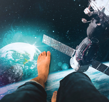 Galactic journey exploration star vinyl rug - TenStickers