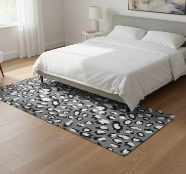Gray and white leopard animal print vinyl rug - TenStickers