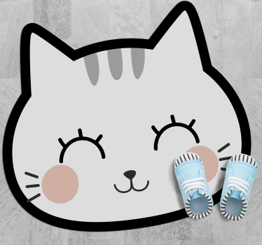 Happy cat face vinyl carpet - TenStickers