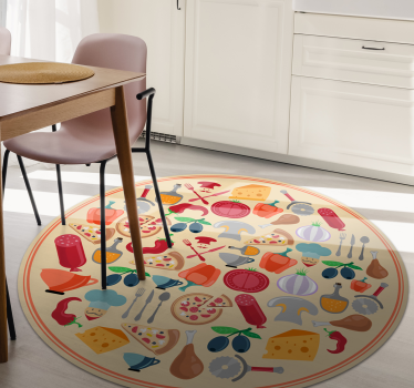 icons of italian food teenage rugs for bedrooms - TenStickers