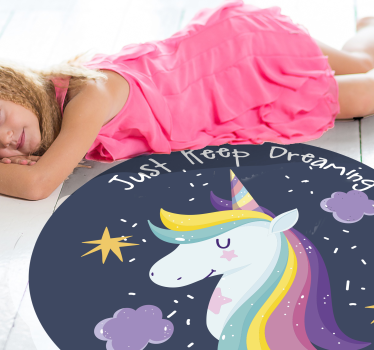 Just keep dreaming with unicorn kids vinyl carpet - TenStickers
