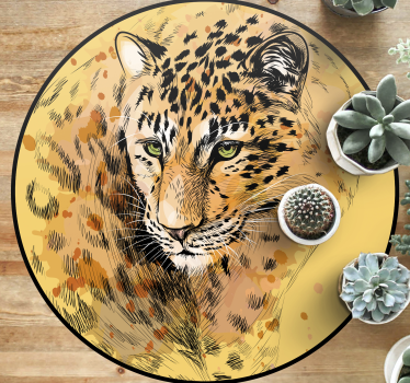 Leopard shape  animal print carpet - TenStickers