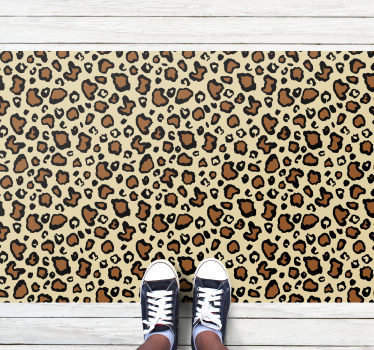 Leopard Spot Motif animal print vinyl rug - TenStickers