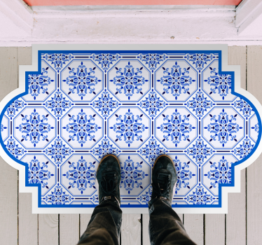 Lisbon tiles style entrance hall vinyl carpet - TenStickers