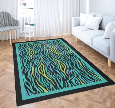 Neon blue zebra print animal print carpet - TenStickers
