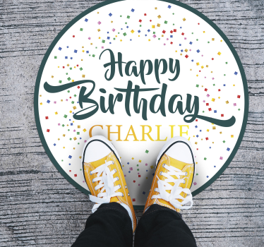 Personalised happy birthday vinyl carpet - TenStickers