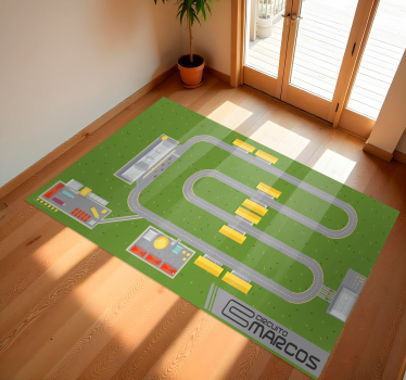 personalizable track carpet rug - TenStickers
