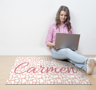 Pink personnalised animal print vinyl carpet - TenStickers