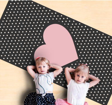 Polka Heart Accent kids rug - TenStickers