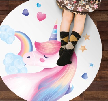 Rainbow unicorn animal mat - TenStickers