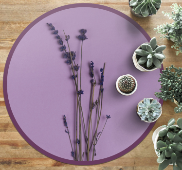 Round simplistic lavender flower rug - TenStickers