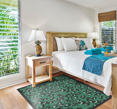 Sage Green Leopard print animal print carpet - TenStickers