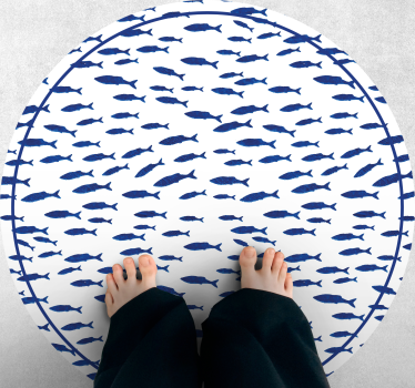 SCHOOL OF FISH animal print vinyl rug - TenStickers