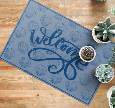 Seashell Blue Tones bespoke rugs - TenStickers