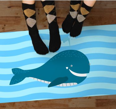 Smiling Whale Illustration playroom carpet - TenStickers