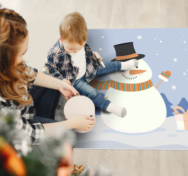 Snow man  Christmas rug - TenStickers