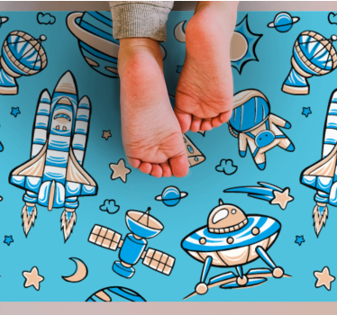 Space exploration adventure star vinyl rug - TenStickers