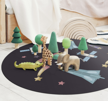 Space rockets planets kids vinyl carpet - TenStickers