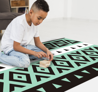 Tribal Black Pattern ethnic style rugs - TenStickers
